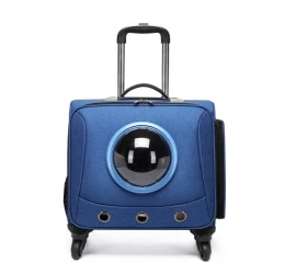 Τσάντα Μεταφοράς Σκύλου & Γάτας  Trolley Suitcase Square Dark Blue 41x26x38cm