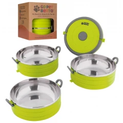 Travel Pet Bento Σετ Μπολ Αποθήκευσης  3 x 450ml Λαχανί για Σκύλο ή Γάτα Travel Pet Bento Σετ Μπολ Αποθήκευσης  3 x 450ml Λαχανί για Σκύλο ή Γάτα