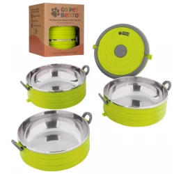 Travel Pet Bento Σετ Μπολ Αποθήκευσης  3 x 450ml Λαχανί για Σκύλο ή Γάτα Travel Pet Bento Σετ Μπολ Αποθήκευσης  3 x 450ml Λαχανί για Σκύλο ή Γάτα