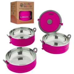 Travel Pet Bento Σετ Μπολ Αποθήκευσης 3 x 450ml Φούξια για Σκύλο ή Γάτα Travel Pet Bento Σετ Μπολ Αποθήκευσης 3 x 450ml Φούξια για Σκύλο ή Γάτα