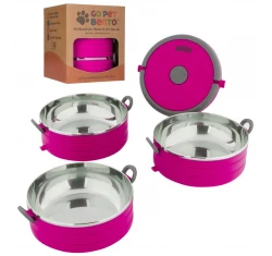 Travel Pet Bento Σετ Μπολ Αποθήκευσης 3 x 450ml Φούξια για Σκύλο ή Γάτα Travel Pet Bento Σετ Μπολ Αποθήκευσης 3 x 450ml Φούξια για Σκύλο ή Γάτα