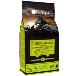 Black Olympus Senior Light And Sterilized Chicken Turkey Salmon And Brown Rice 12kg Black Olympus Senior Light And Sterilized Chicken Turkey Salmon And Brown Rice 12kg