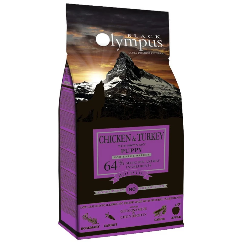 BLACK OLYMPUS PUPPY ΜΑΧΙ CHICKEN & BROWN RICE 12kg BLACK OLYMPUS HOLISTIC DOG