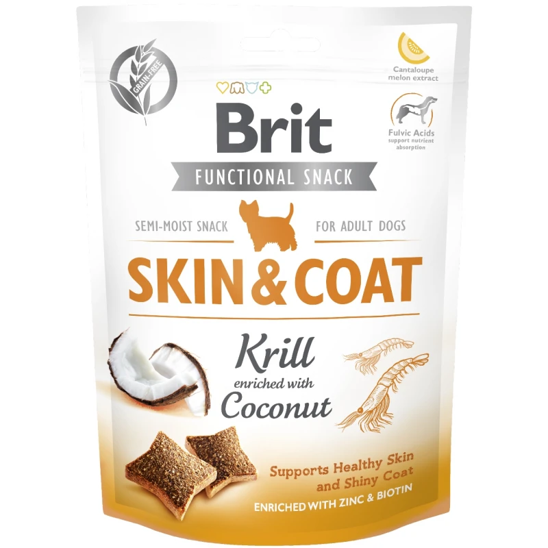 Λιχουδιές Brit Functional Snack Skin & Coat 150gr  ΣΚΥΛΟΙ