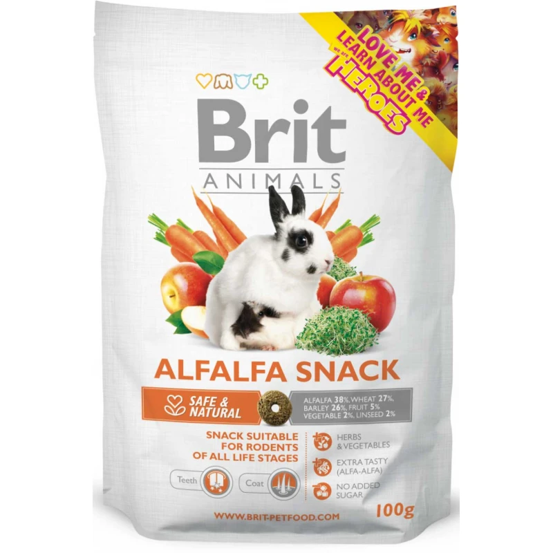 Λιχουδιές Τρωκτικών Brit Animals Alfalfa Snack 100gr ΓΑΤΕΣ