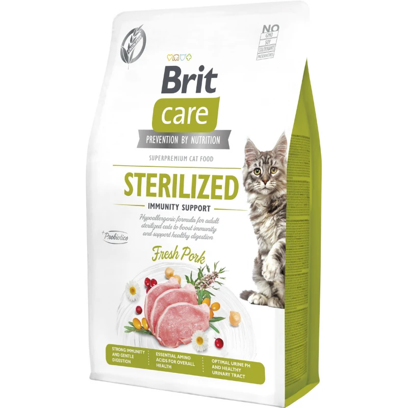 Ξηρά Τροφή Γάτας Brit Care Cat Grain Free Sterilized Immunity Support Pork 2kg ΓΑΤΕΣ