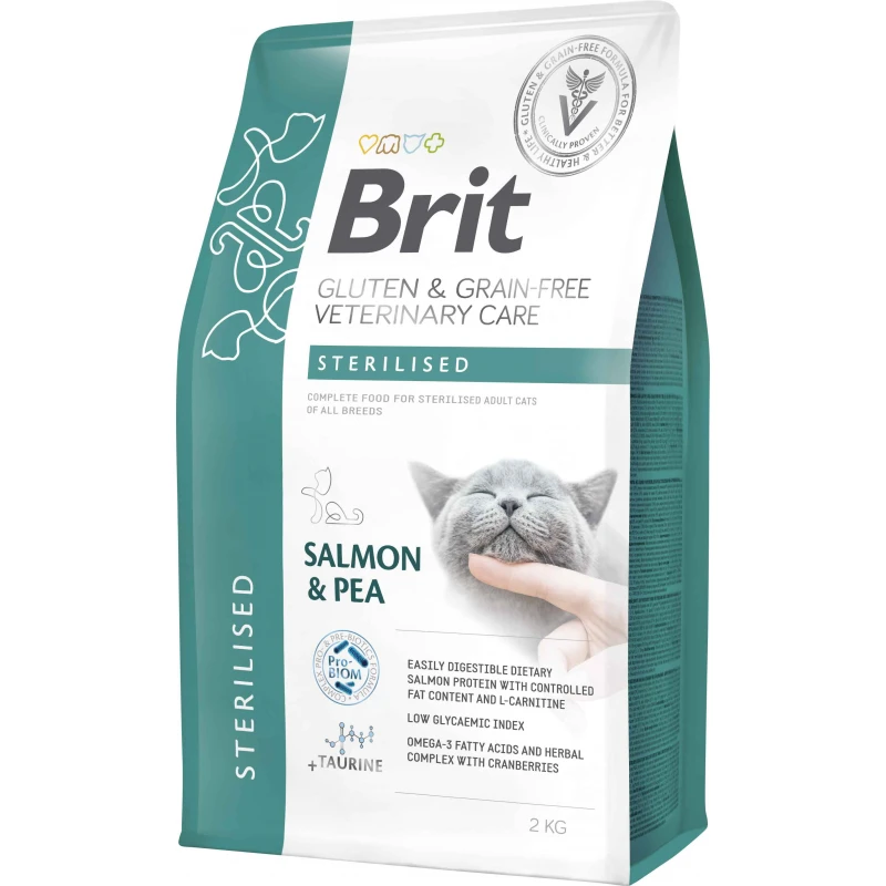 Ξηρά Τροφή Γάτας Brit Veterinary Care Cat Grain Free Sterilized Salmon & Pea 2kg ΓΑΤΕΣ
