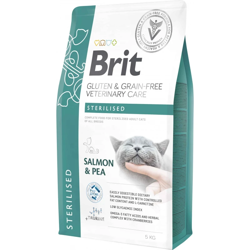 Ξηρά Τροφή Γάτας Brit Veterinary Care Cat Grain Free Sterilized Salmon & Pea 5kg ΓΑΤΕΣ