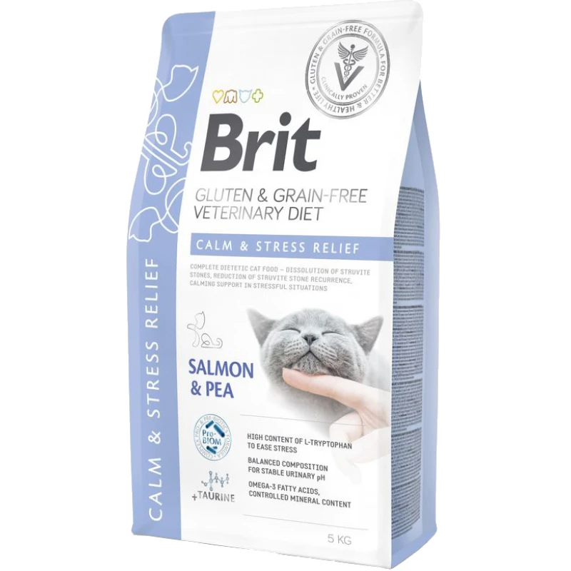 Ξηρά Τροφή Γάτας Brit Veterinary Diet Cat Grain Free Calm & Stress Relief Salmon & Pea 5kg ΓΑΤΕΣ