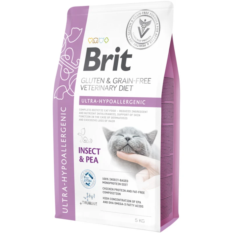 Ξηρά Τροφή Γάτας Brit Veterinary Diet Cat Grain Free Ultra-Hypoallergenic Insect & Pea 5kg ΓΑΤΕΣ