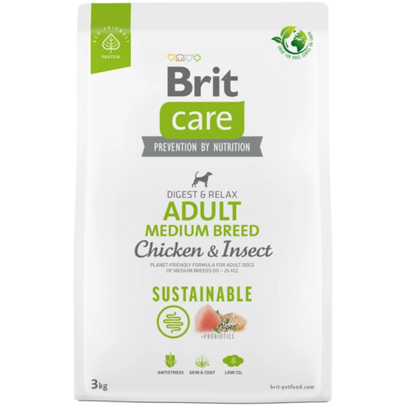 Ξηρά Τροφή Σκύλου Brit Care Sustainable Dog Adult Medium 3kg ΣΚΥΛΟΙ