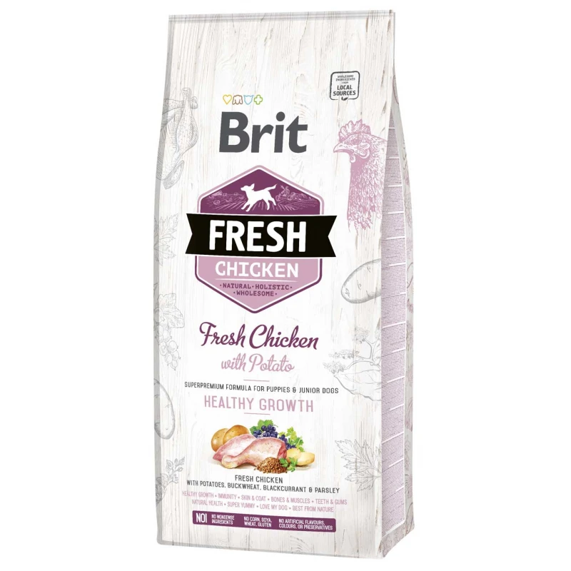 Ξηρά Τροφή Σκύλου Brit Fresh Chicken Junior Healthy Growth 12kg ΣΚΥΛΟΙ
