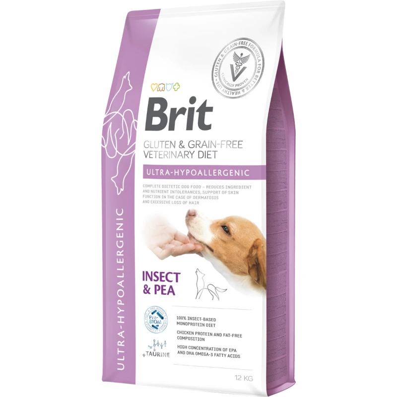 Ξηρά Τροφή Σκύλου Brit Veterinary Diet Dog Grain Free Dog Ultra-Hypoallergenic with Insect & Pea 12kg ΣΚΥΛΟΙ