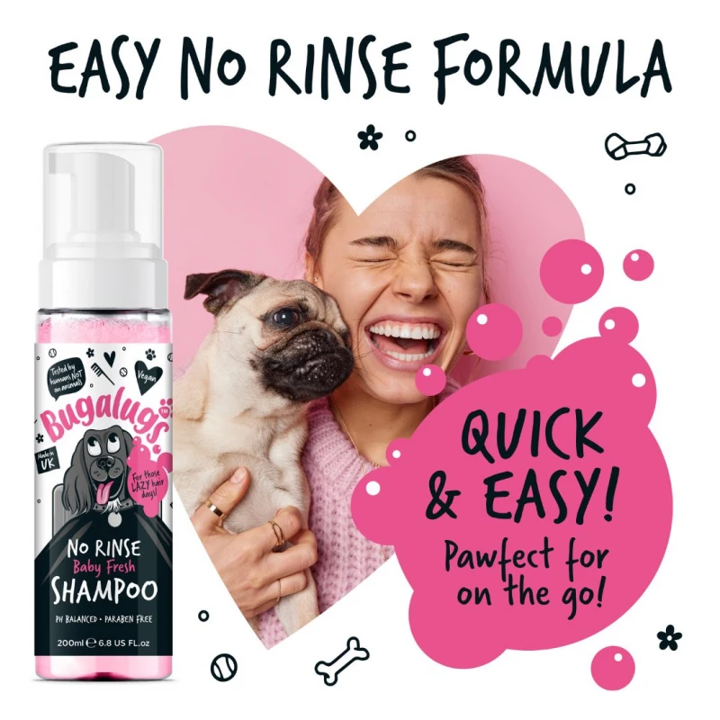 Σαμπουάν Στεγνού Καθαρισμού Σκύλου Bugalugs No Rinse Baby Fresh Shampoo 200ml ΣΚΥΛΟΙ