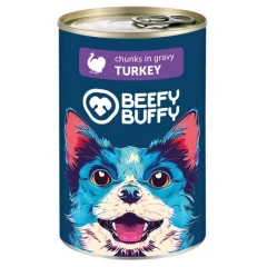 Υγρή Τροφή Σκύλου Beefy Buffy Adult Κομματάκια σε Σάλτσα με Γαλοπούλα 415gr
