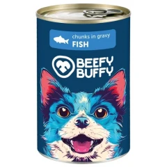 Υγρή Τροφή Σκύλου Beefy Buffy Adult Κομματάκια σε Σάλτσα με Ψάρι 415gr
