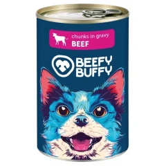 Υγρή Τροφή Σκύλου Beefy Buffy Adult Κομματάκια σε Σάλτσα με Βοδινό 415gr