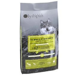 Black Olympus Senior Light And Sterilized Chicken Turkey Salmon And Brown Rice 12kg