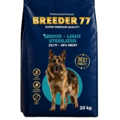 Ξηρά Τροφή Σκύλου Breeder77 Senior Light Sterilized 20kg