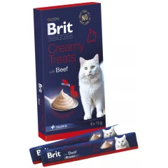 Λιχουδιές Γάτας Brit Premium By Nature Creamy Treats with Beef 6x15gr