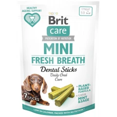 Λιχουδιές Σκύλου Brit Care Mini Dog Dental Sticks Fresh Breath 120gr 7τμχ