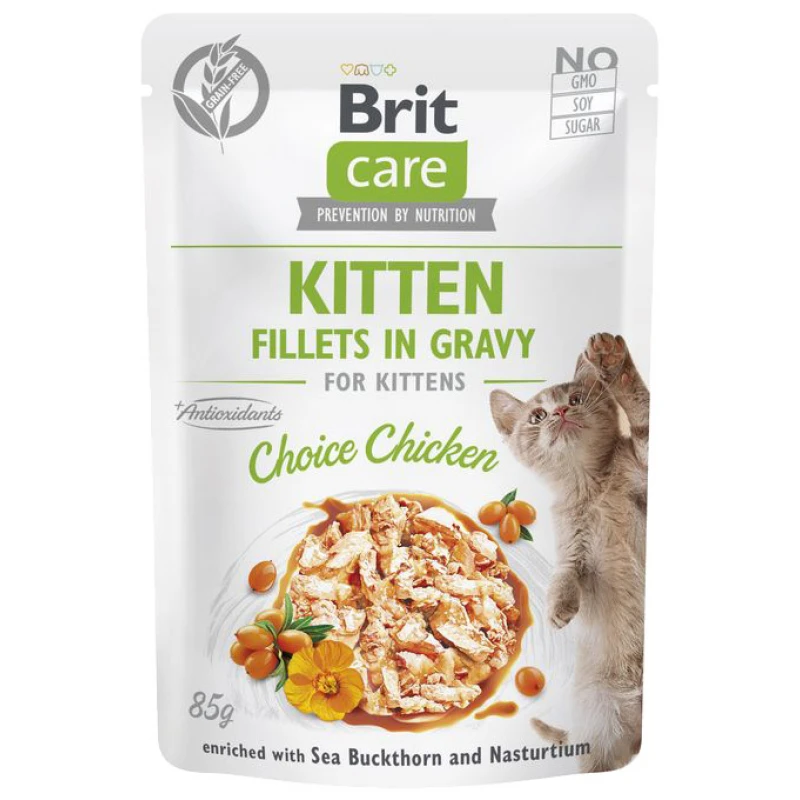 Brit Care Kitten Chicken Fillets in Gravy 85gr Γάτες
