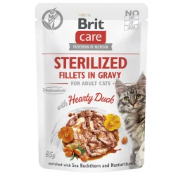 Brit Care Sterilized Cat Duck Fillets in Gravy 85gr Brit Care Sterilized Cat Duck Fillets in Gravy 85gr
