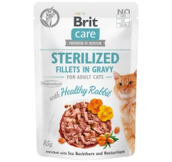 Brit Care Sterilized Cat Rabbit Fillets in Gravy 85gr