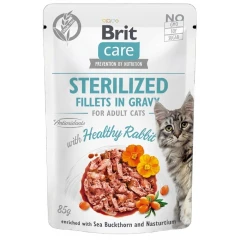 Brit Care Sterilized Cat Rabbit Fillets in Gravy 85gr Brit Care Sterilized Cat Rabbit Fillets in Gravy 85gr