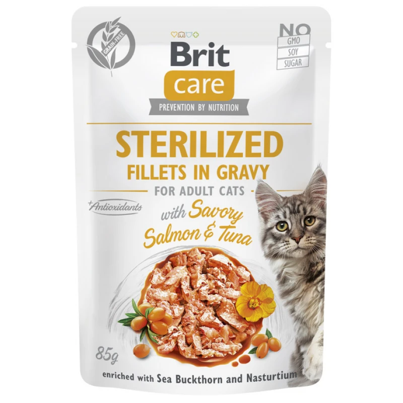 Brit Care Sterilized Cat Salmon & Tuna Fillets in Gravy 85gr Γάτες