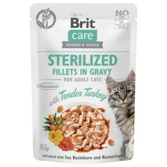 Brit Care Sterilized Cat Turkey Fillets in Gravy 85gr Brit Care Sterilized Cat Turkey Fillets in Gravy 85gr