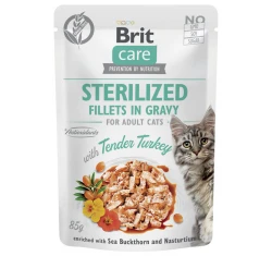 Brit Care Sterilized Cat Turkey Fillets in Gravy 85gr Brit Care Sterilized Cat Turkey Fillets in Gravy 85gr
