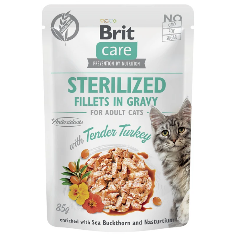 Brit Care Sterilized Cat Turkey Fillets in Gravy 85gr Γάτες