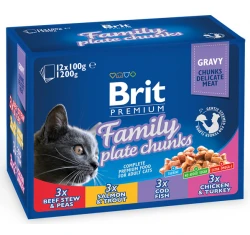 Brit Premium Cat Adult Family Φακελάκια 12x100gr