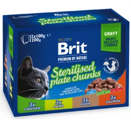 Brit Premium Cat Adult Sterilised Family Φακελάκια 12x100gr Brit Premium Cat Adult Sterilised Family Φακελάκια 12x100gr