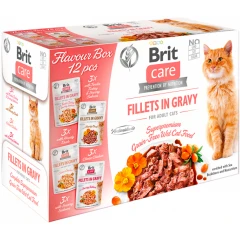 Υγρή Τροφή Γάτας Brit Care Fillets in Gravy Πολυσυσκευασία 12x85gr