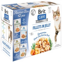 Υγρή Τροφή Γάτας Brit Care Fillets in Jelly Πολυσυσκευασία 12x85gr