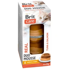 Υγρή Τροφή Γάτας Brit Care Real Duo Mousse Tuna & Salmon Πολυσυσκευασία 6x25gr