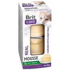 Υγρή Τροφή Γάτας Brit Care Real Mousse Chicken & Goat Milk Πολυσυσκευασία 6x25gr