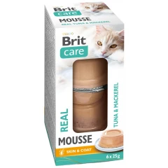 Υγρή Τροφή Γάτας Brit Care Real Mousse Tuna & Mackerel Πολυσυσκευασία 6x25gr
