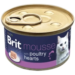 Υγρή Τροφή Γάτας Brit Premium By Nature Mousse Poultry Hearts 85gr