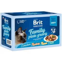 Υγρή Τροφή Γάτας Brit Premium Fillets in Gravy Family Plate Πολυσυσκευασία 12x85gr Υγρή Τροφή Γάτας Brit Premium Fillets in Gravy Family Plate Πολυσυσκευασία 12x85gr