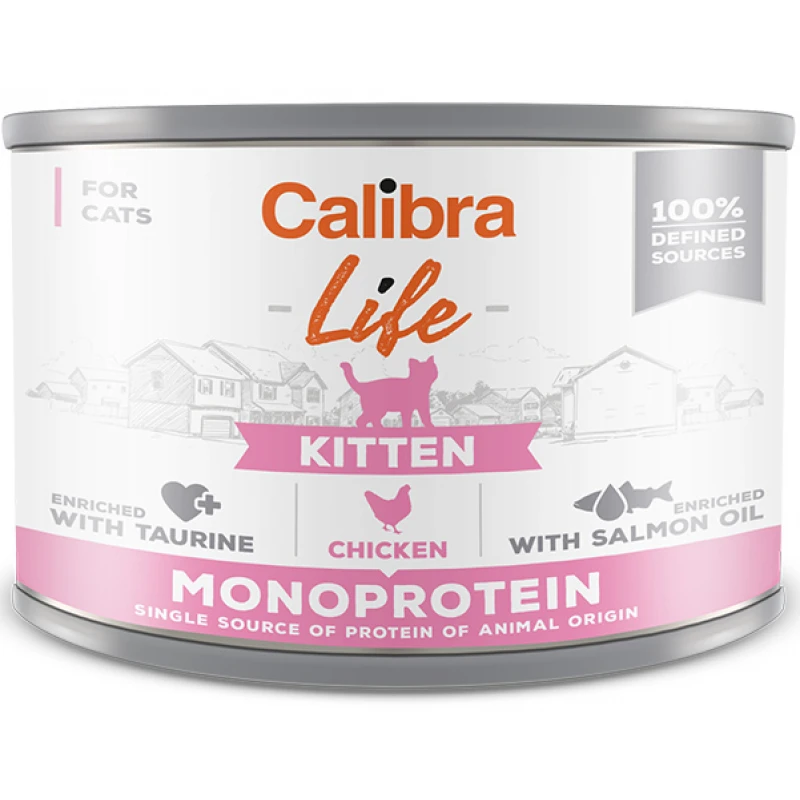 Calibra Cat Life can Kitten Chicken 200gr Calibra Υγρή Τροφή Γάτας