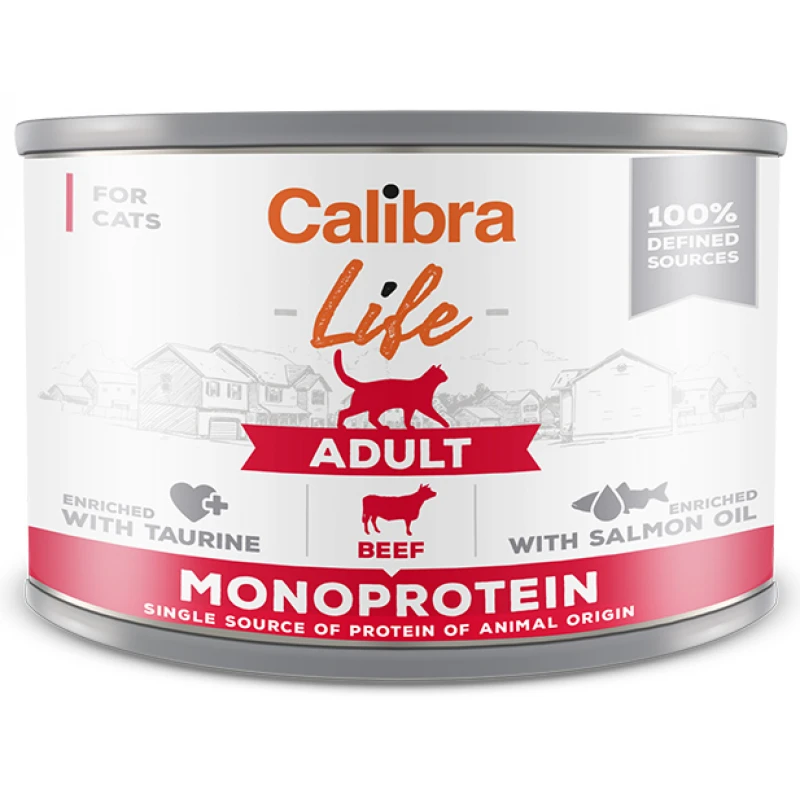 Calibra Cat Life can Adult Beef 200gr Calibra Υγρή Τροφή Γάτας