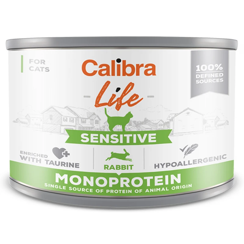 Calibra Cat Life can Sensitive Rabbit 200gr Calibra Υγρή Τροφή Γάτας