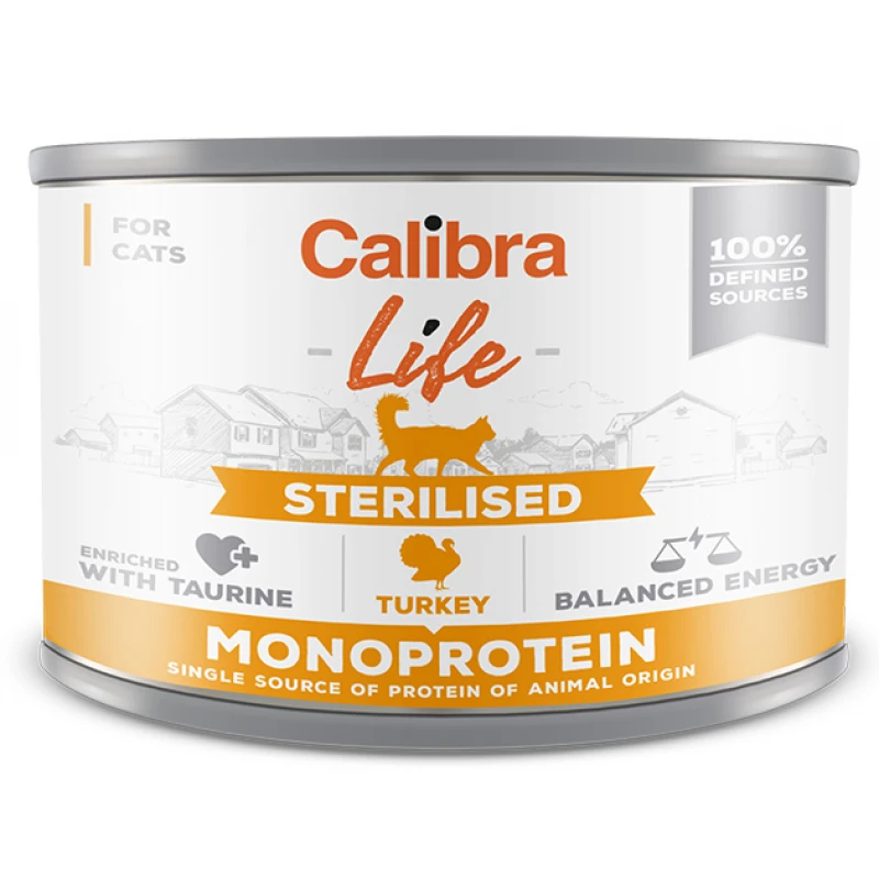 Calibra Cat Life can Sterilised Turkey 200gr Calibra Υγρή Τροφή Γάτας