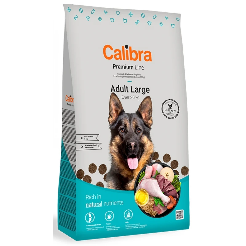 Calibra Dog Premium Line Adult Large 12kg + 2kg Δώρο ΣΚΥΛΟΙ