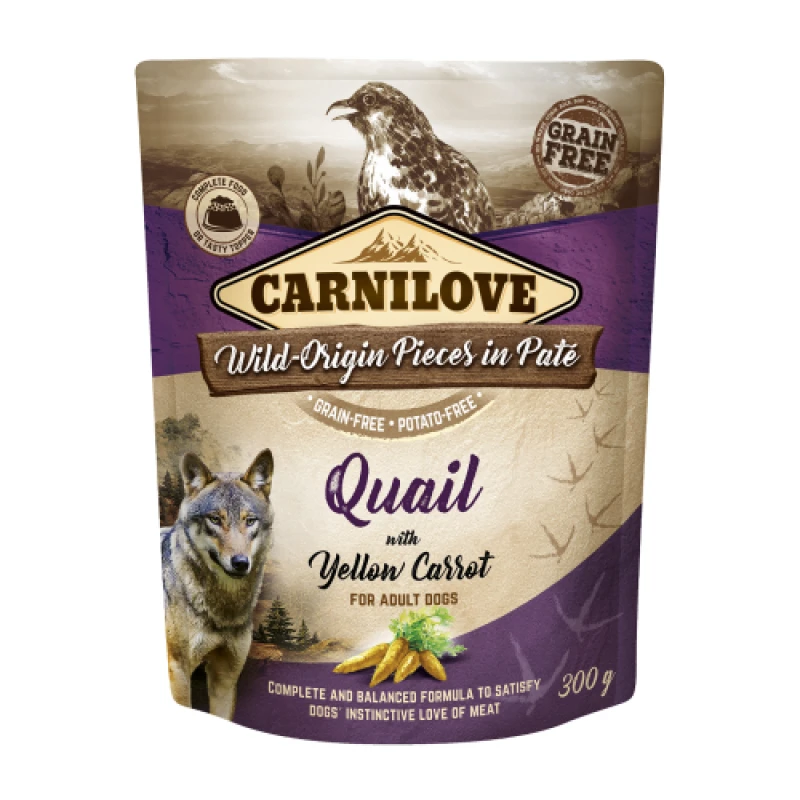 Carnilove Pouch Quail and Yellow carrot 300gr ΣΚΥΛΟΙ