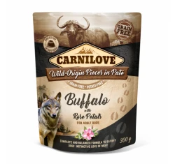 Carnilove Pouch Buffalo with Rose Petals 300gr Carnilove Pouch Buffalo with Rose Petals 300gr