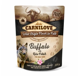 Carnilove Pouch Buffalo with Rose Petals 300gr Carnilove Pouch Buffalo with Rose Petals 300gr